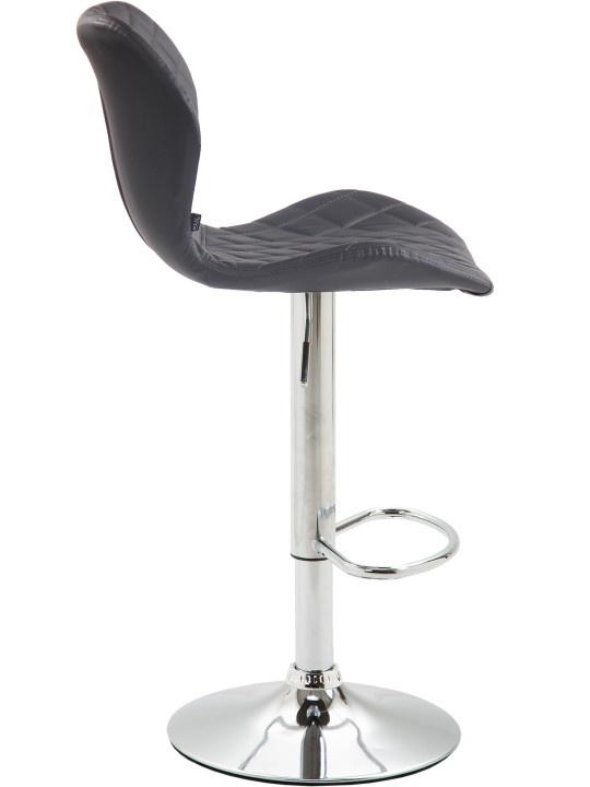 Taburete de bar corcho piel sintética cromado, gris