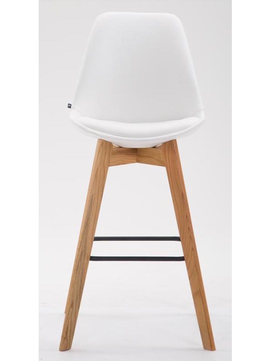 Juego de 2 taburetes de bar Metz piel sintética natural, blanco