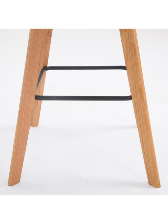 Juego de 2 taburetes de bar Metz piel sintética natural, gris