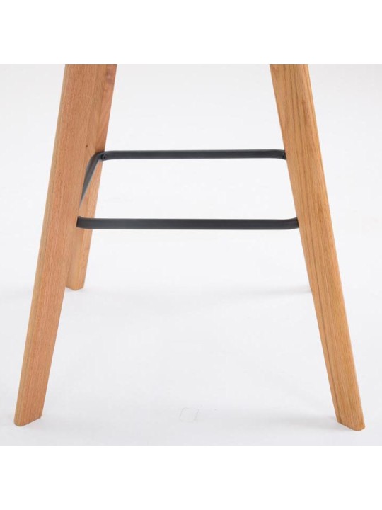 Juego de 2 taburetes de bar Metz piel sintética natural, crema