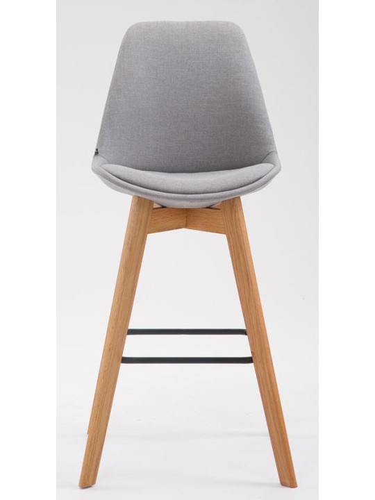 Juego de 2 taburetes de bar Metz tela natural, gris