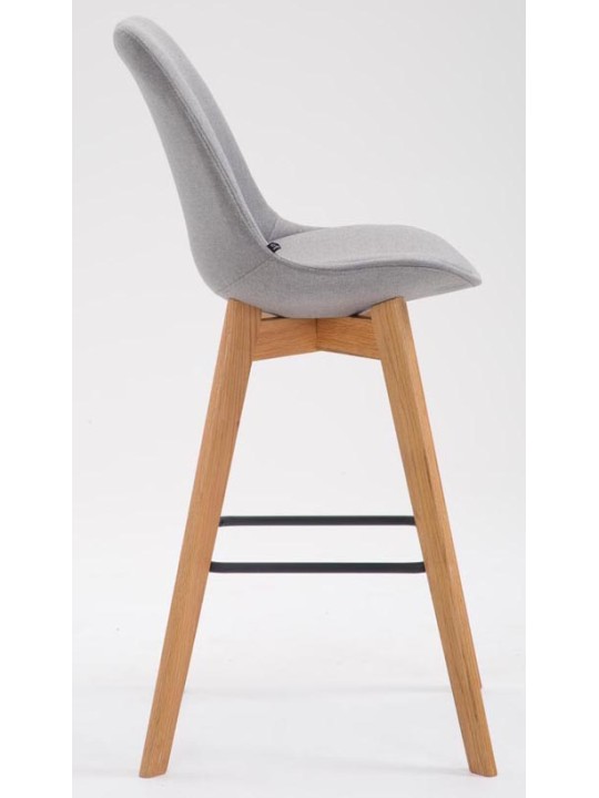 Juego de 2 taburetes de bar Metz tela natural, gris