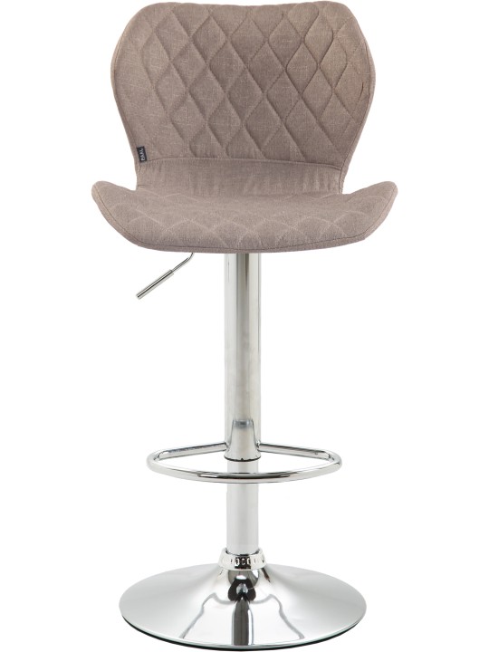 Juego de 2 taburetes de bar de tela de corcho cromado, taupe Juego de 2 taburetes de bar de tela de corcho cromado, taupe
