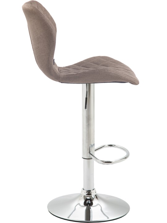 Juego de 2 taburetes de bar de tela de corcho cromado, taupe Juego de 2 taburetes de bar de tela de corcho cromado, taupe