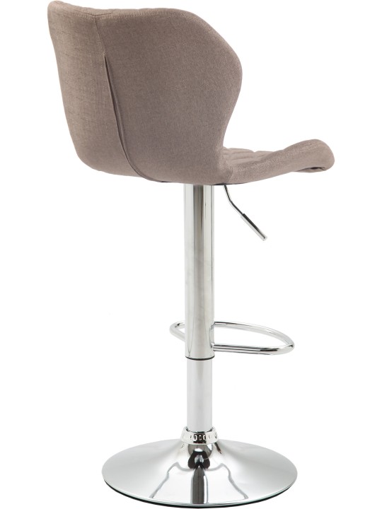 Juego de 2 taburetes de bar de tela de corcho cromado, taupe Juego de 2 taburetes de bar de tela de corcho cromado, taupe