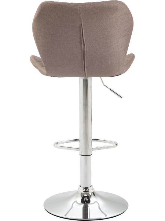 Juego de 2 taburetes de bar de tela de corcho cromado, taupe Juego de 2 taburetes de bar de tela de corcho cromado, taupe