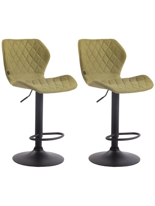 Juego de 2 taburetes de bar tela de corcho, verde