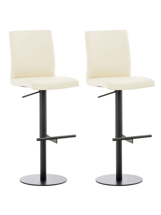 Juego de 2 taburetes de bar Cadiz piel sintética, crema Juego de 2 taburetes de bar Cadiz piel sintética, crema