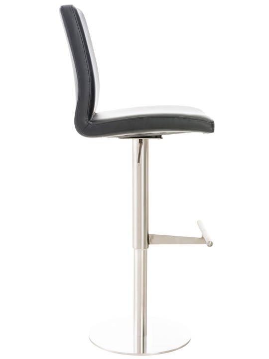 Juego de 2 taburetes de bar Cadiz piel sintética acero inoxidable, negro Juego de 2 taburetes de bar Cadiz piel sintética acero inoxidable, negro