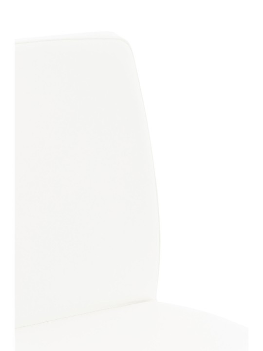 Juego de 2 taburetes de bar Cadiz piel sintética acero inoxidable, blanco Juego de 2 taburetes de bar Cadiz piel sintética acero inoxidable, blanco