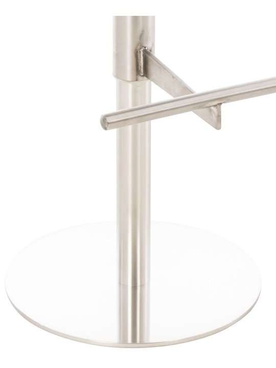 Juego de 2 taburetes de bar Cadiz piel sintética acero inoxidable, gris