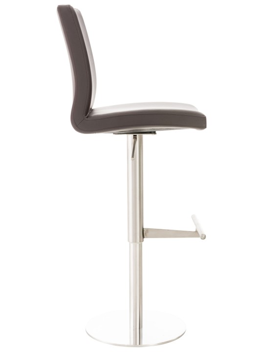 Juego de 2 taburetes de bar Cadiz piel sintética acero inoxidable, marrón Juego de 2 taburetes de bar Cadiz piel sintética acero inoxidable, marrón
