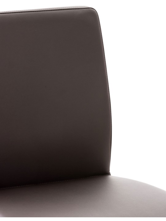 Juego de 2 taburetes de bar Cadiz piel sintética acero inoxidable, marrón Juego de 2 taburetes de bar Cadiz piel sintética acero inoxidable, marrón