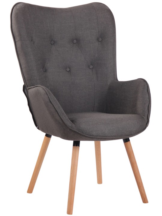 Tumbona Ashford tela natural, gris oscuro