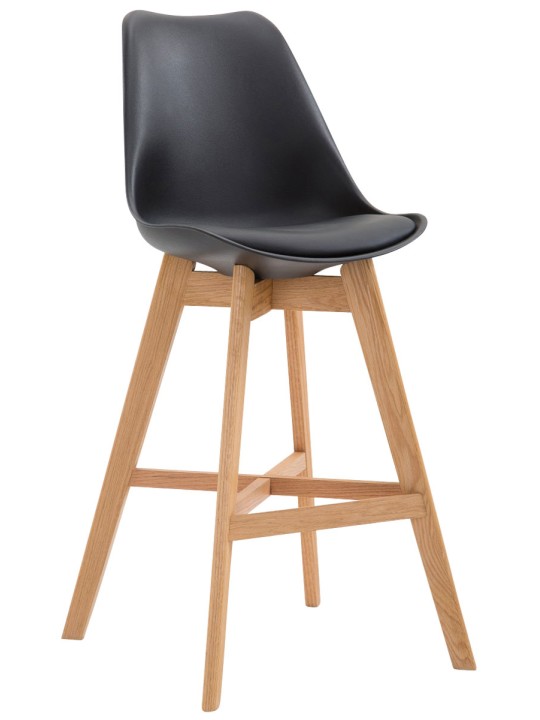 Juego de 2 taburetes de bar Cannes plástico natural, negro