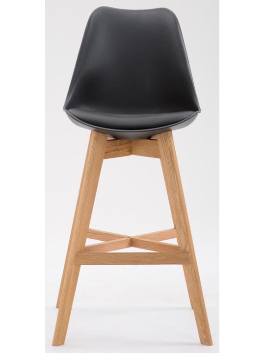 Juego de 2 taburetes de bar Cannes plástico natural, negro
