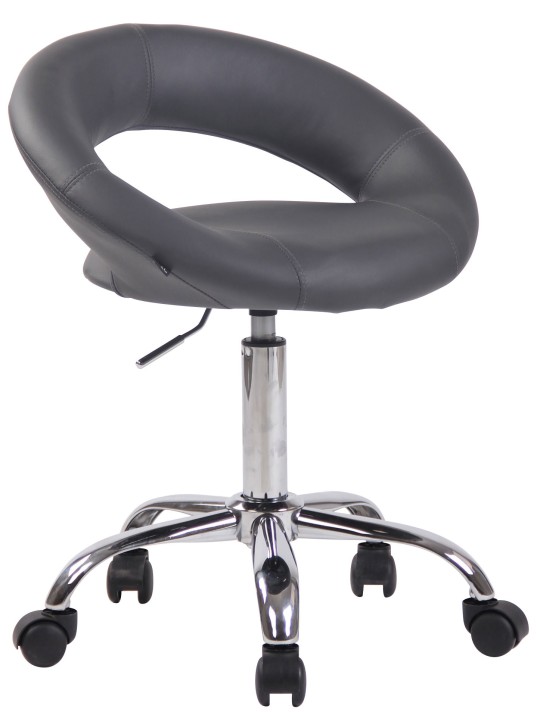 Taburete de trabajo Olinda piel sintética, gris
