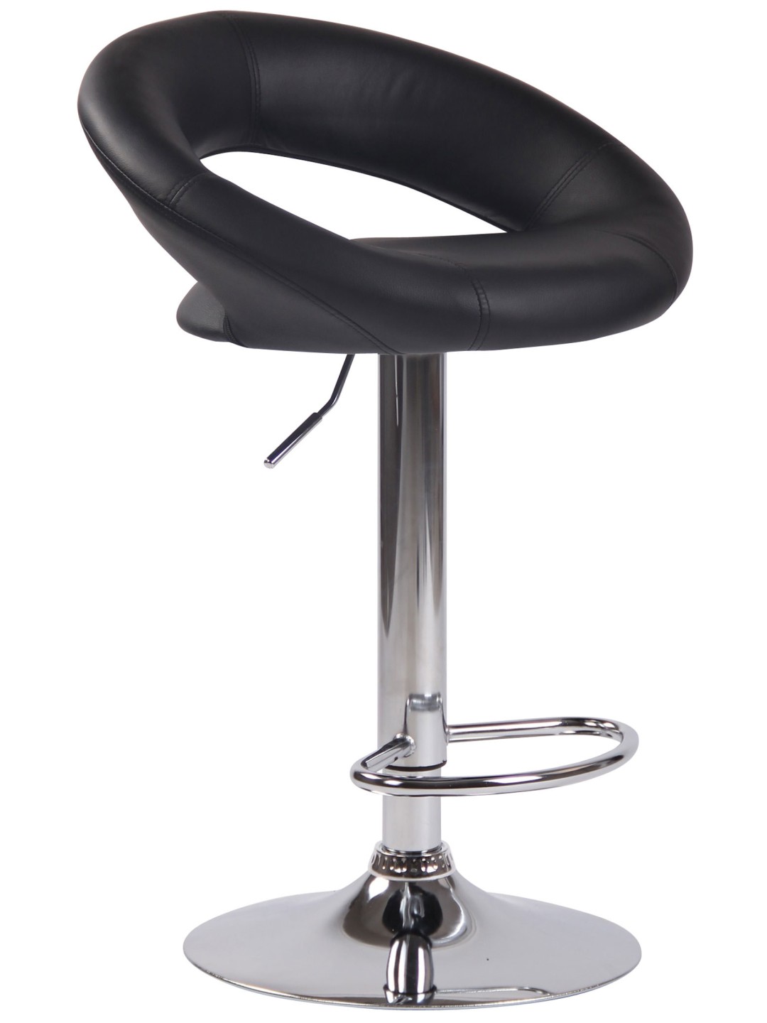 Taburete de bar Olinda piel sintética cromado, negro