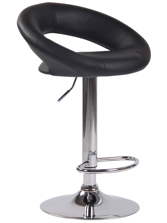 Taburete de bar Olinda piel sintética cromado, negro
