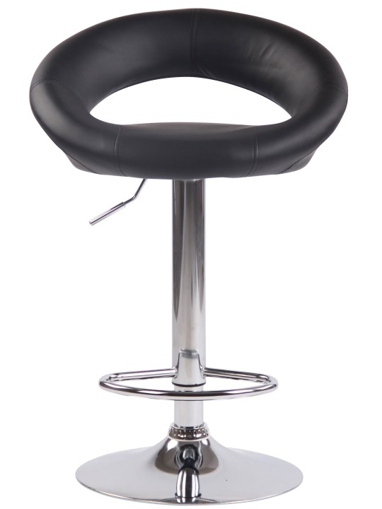 Taburete de bar Olinda piel sintética cromado, negro