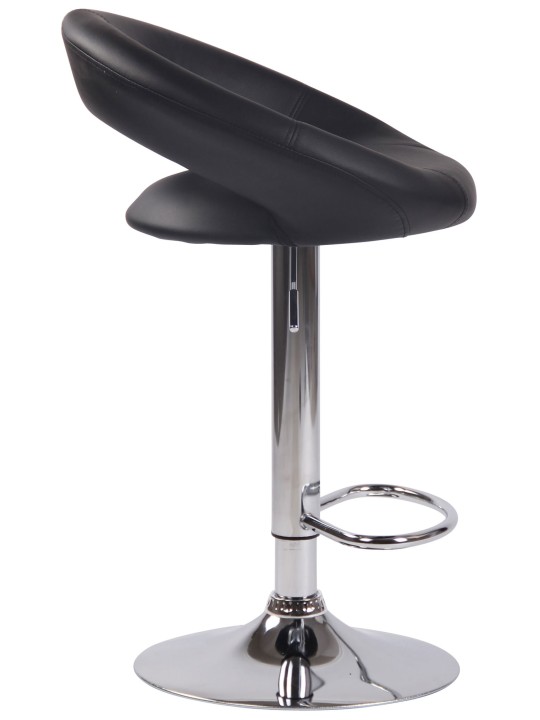 Taburete de bar Olinda piel sintética cromado, negro