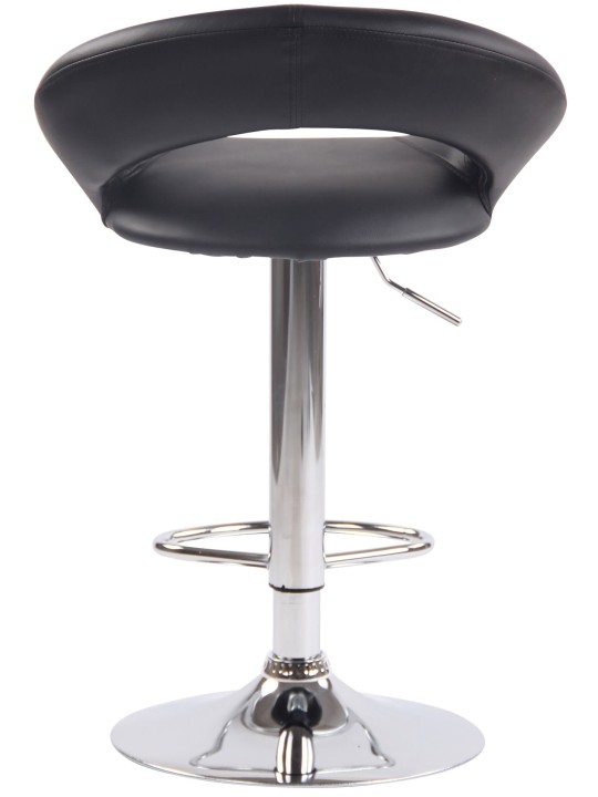 Taburete de bar Olinda piel sintética cromado, negro