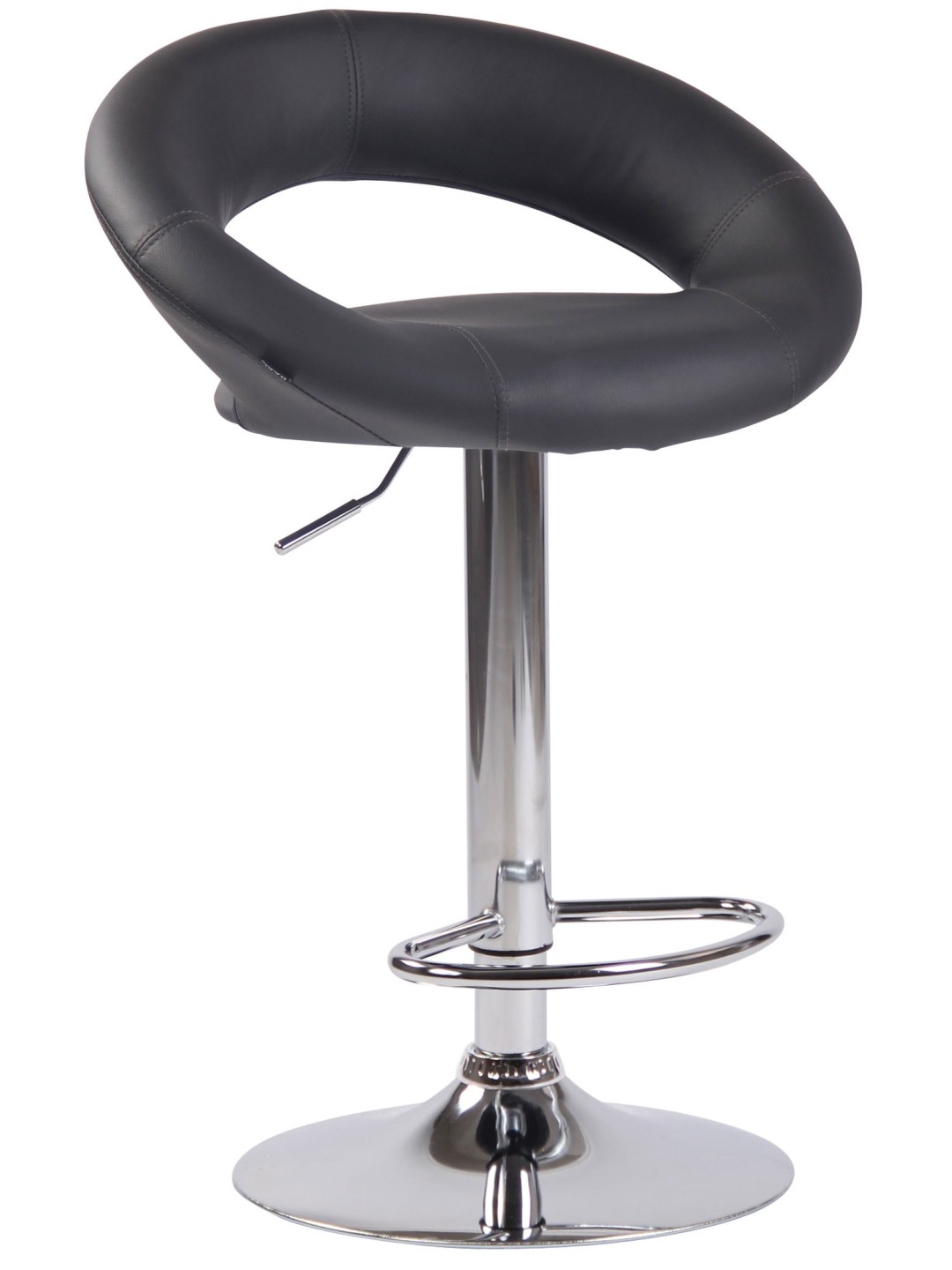 Taburete de bar Olinda piel sintética cromado, gris