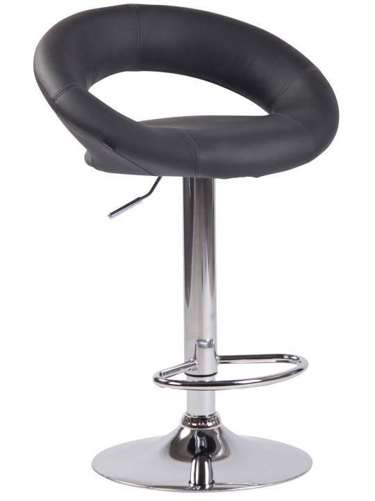 Taburete de bar Olinda piel sintética cromado, gris