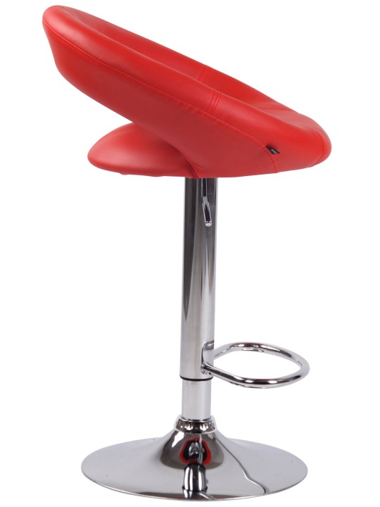 Taburete de bar Olinda piel sintética cromado, rojo