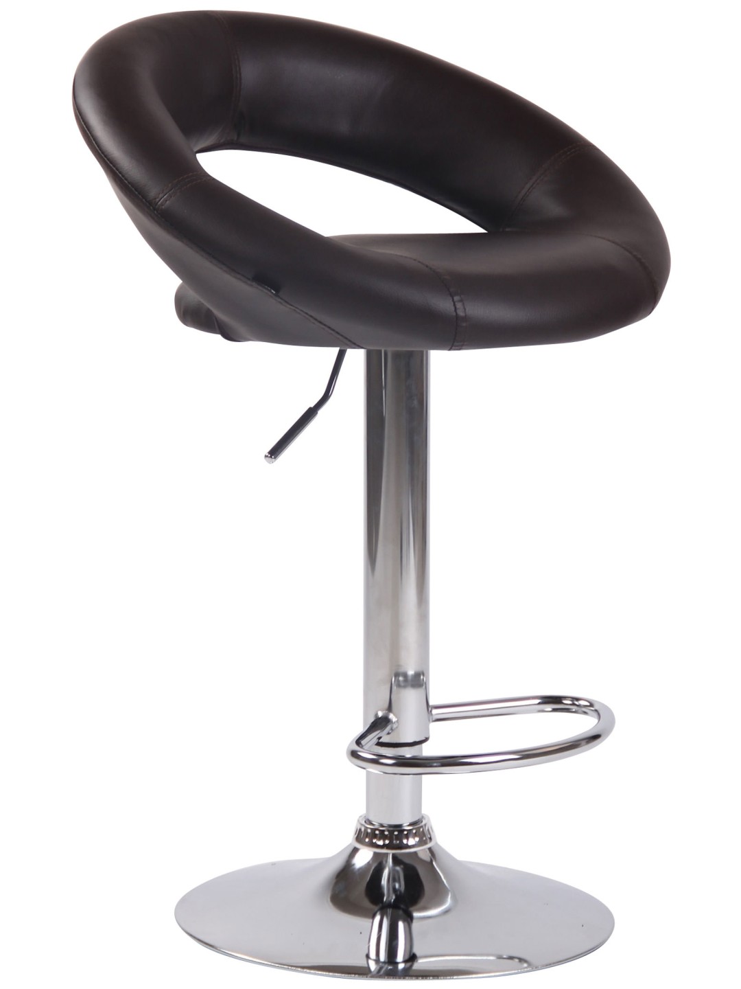 Taburete de bar Olinda piel sintética cromado, marrón
