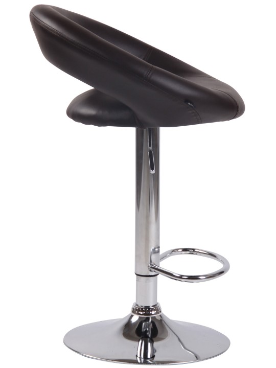 Taburete de bar Olinda piel sintética cromado, marrón