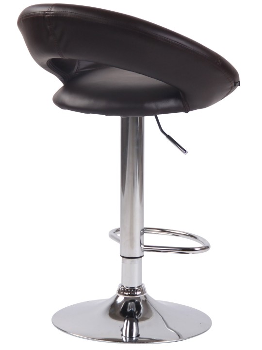 Taburete de bar Olinda piel sintética cromado, marrón