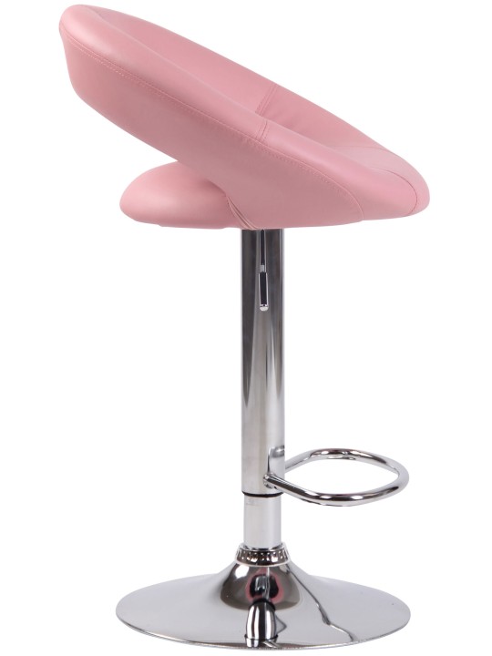 Taburete de bar Olinda piel sintética cromado, rosa