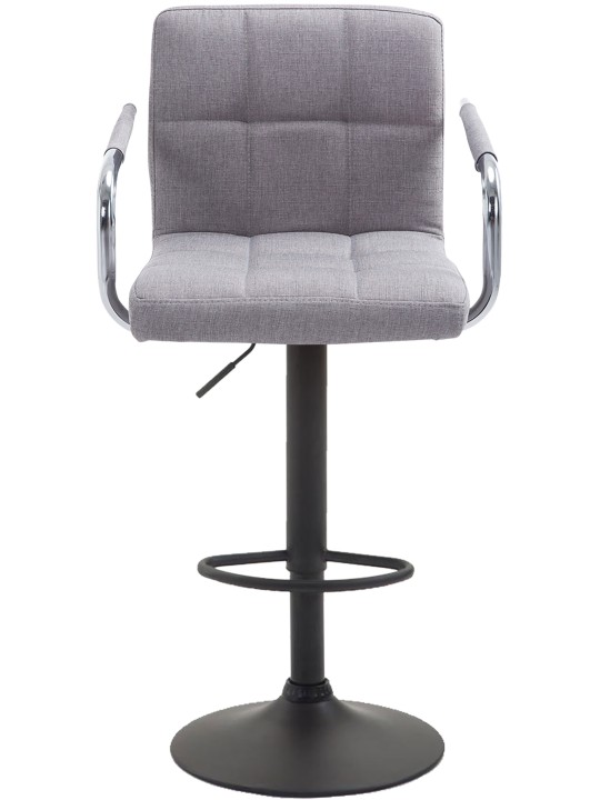 Juego de 2 taburetes de bar Lucy V2 tela, gris Juego de 2 taburetes de bar Lucy V2 tela, gris