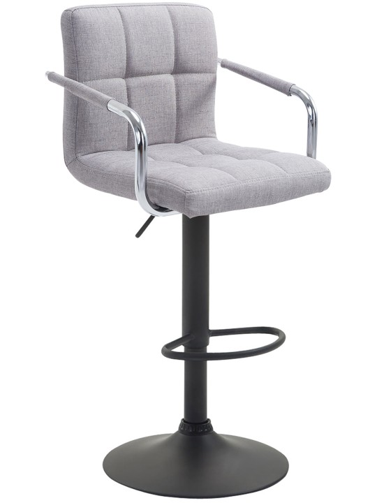 Juego de 2 taburetes de bar Lucy V2 tela, gris Juego de 2 taburetes de bar Lucy V2 tela, gris
