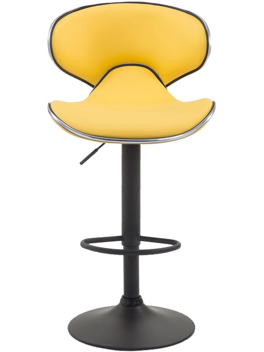 Juego de 2 taburetes de bar Las Vegas V2 de piel sintética, amarillo
