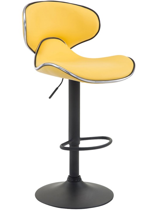Juego de 2 taburetes de bar Las Vegas V2 de piel sintética, amarillo