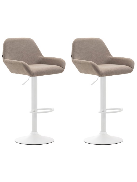 Juego de 2 taburetes de bar tela Braga, taupe Juego de 2 taburetes de bar tela Braga, taupe