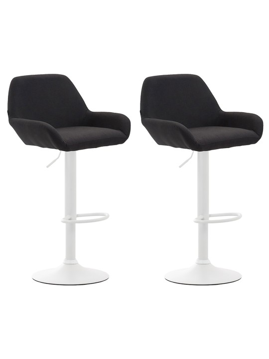 Juego de 2 taburetes de bar tela Braga, negro Juego de 2 taburetes de bar tela Braga, negro