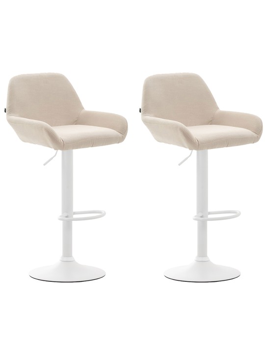 Juego de 2 taburetes de bar tela Braga, crema Juego de 2 taburetes de bar tela Braga, crema