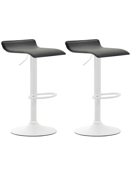 Juego de 2 taburetes de bar Dyn V2 de cuero artificial, negro