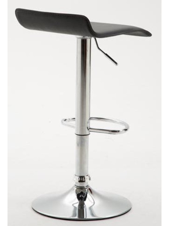 Juego de 2 taburetes de bar Dyn V2 polipiel cromado, negro Juego de 2 taburetes de bar Dyn V2 polipiel cromado, negro