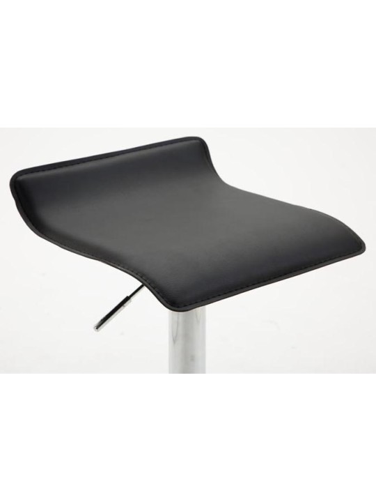 Juego de 2 taburetes de bar Dyn V2 polipiel cromado, negro Juego de 2 taburetes de bar Dyn V2 polipiel cromado, negro