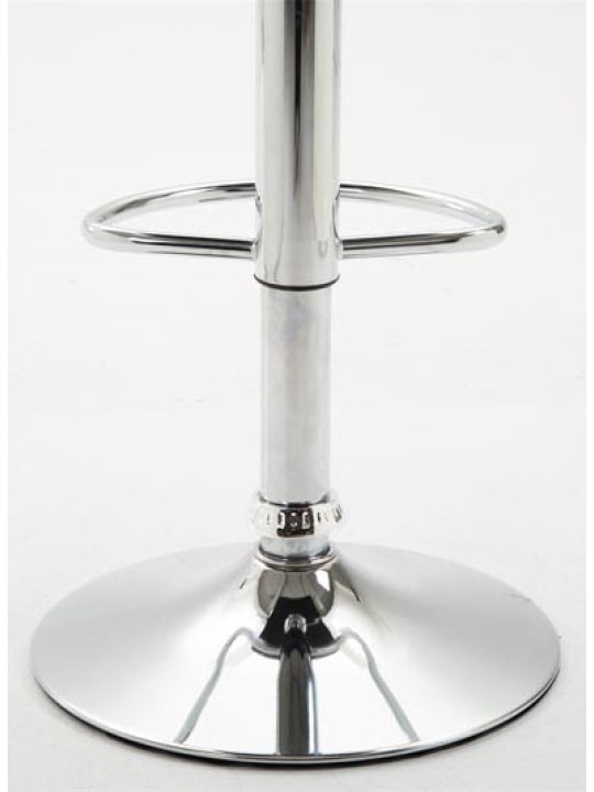 Juego de 2 taburetes de bar Dyn V2 polipiel cromado, blanco