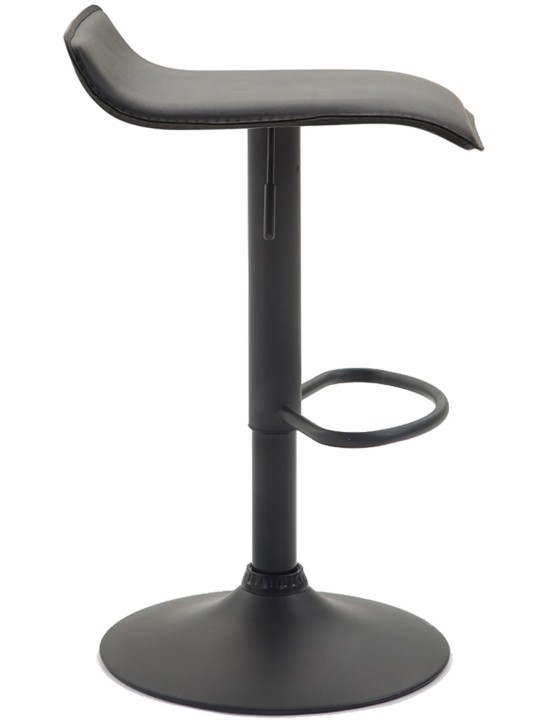 Juego de 2 taburetes de bar Dyn V2 de cuero artificial, negro