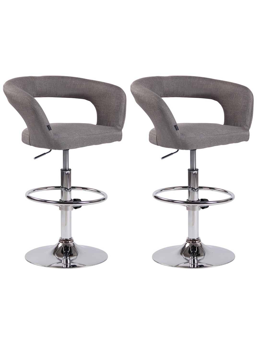 Juego de 2 taburetes de bar tela Jaén, gris