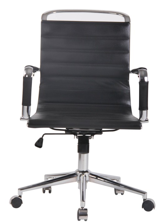 Silla de oficina Barton cuero genuino, negro