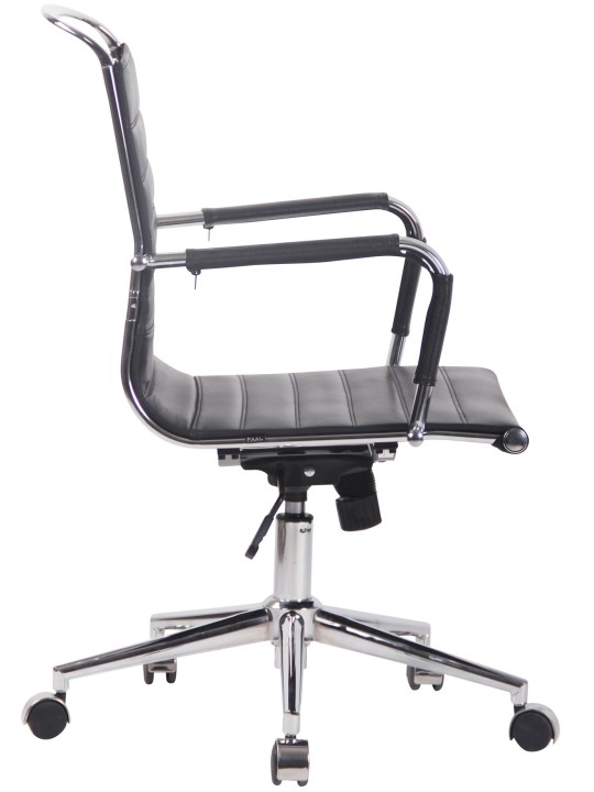 Silla de oficina Barton cuero genuino, negro