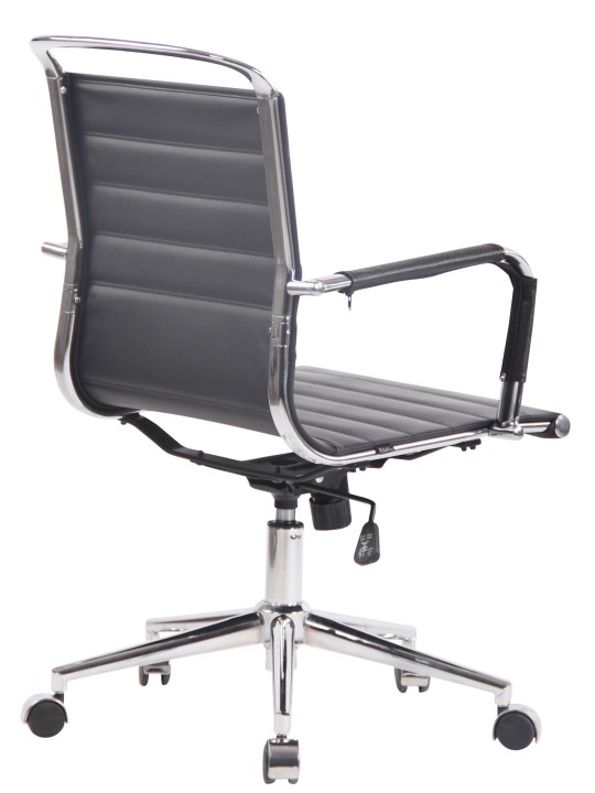 Silla de oficina Barton cuero genuino, negro