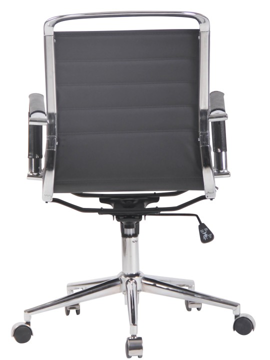 Silla de oficina Barton cuero genuino, negro